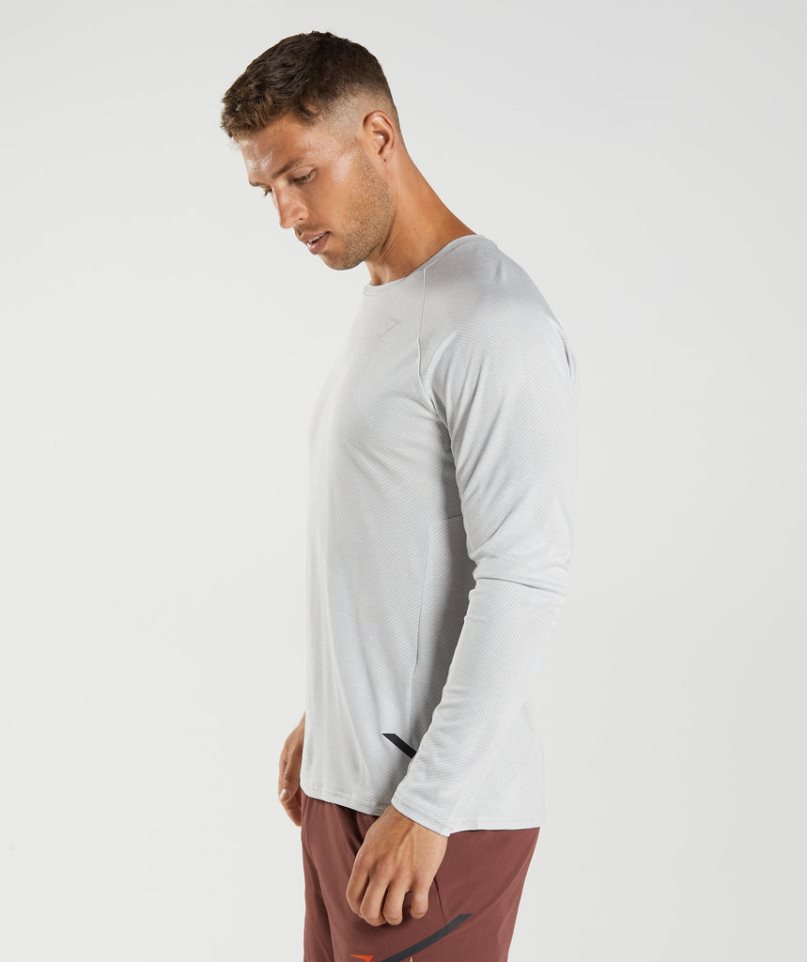 Men's Gymshark Apex Long Sleeve T-Shirts Light Grey | CA 5136N0